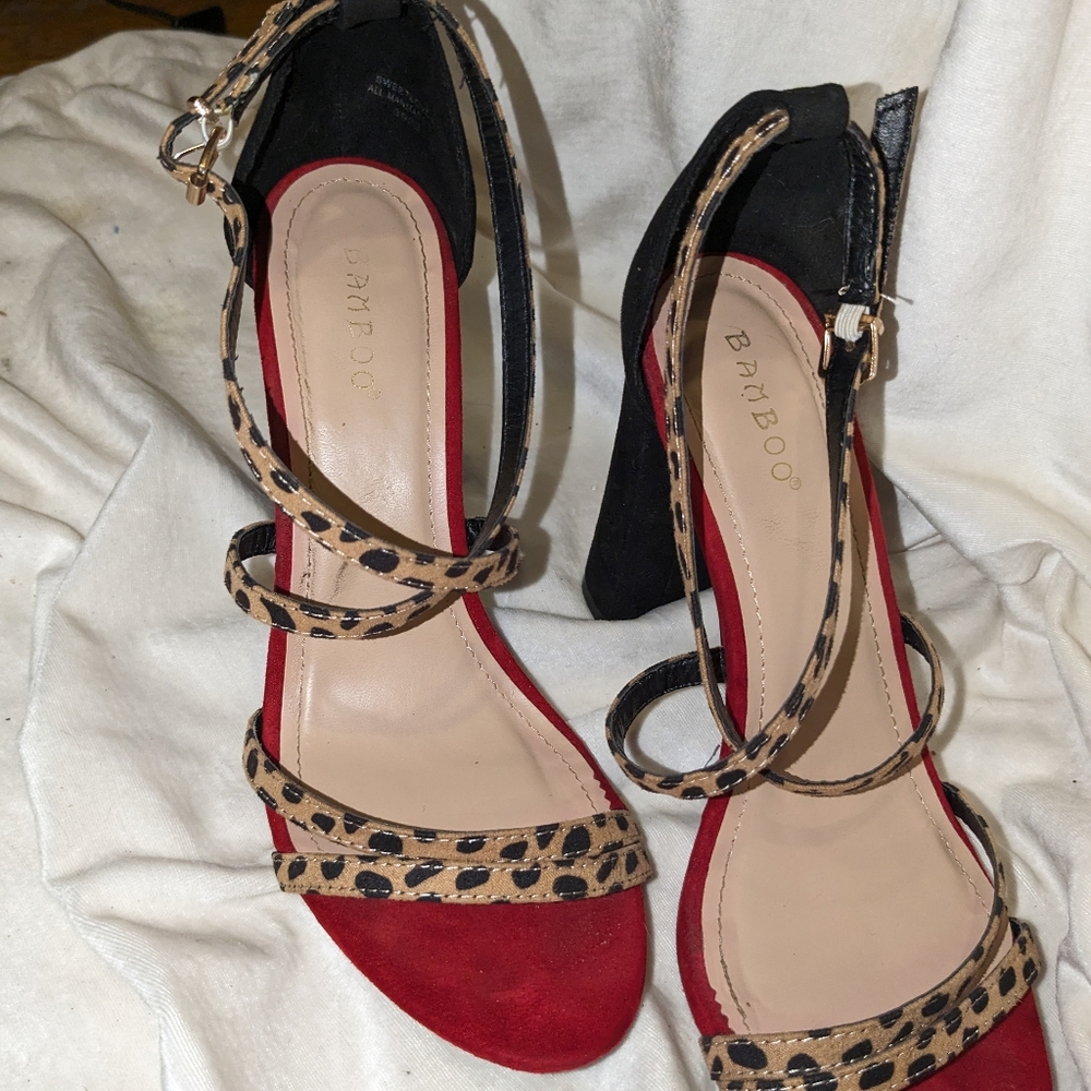 Women's Bamboo Strappy Heels